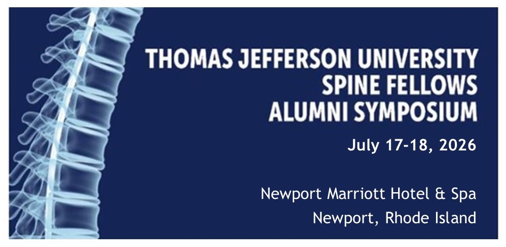 26th Annual Thomas Jefferson University Spine Fellows Alumni Symposium Banner